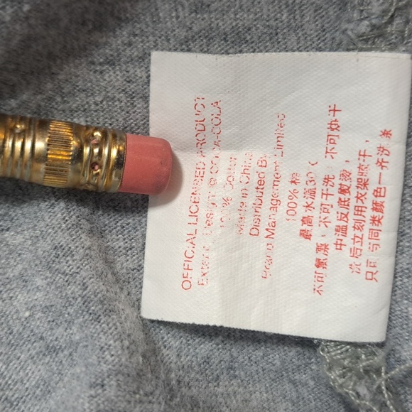 Coca-Cola team spirit spellout graphic mock neck gray long sleeve Med t-shirt - Picture 8 of 8